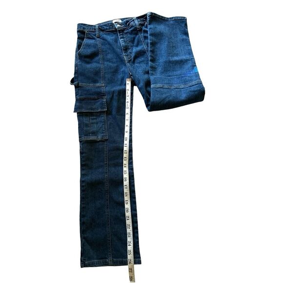 NWT SIMKHAI River Cargo Dark Wash Denim Blue Jeans Size 28 - Picture 9 of 10